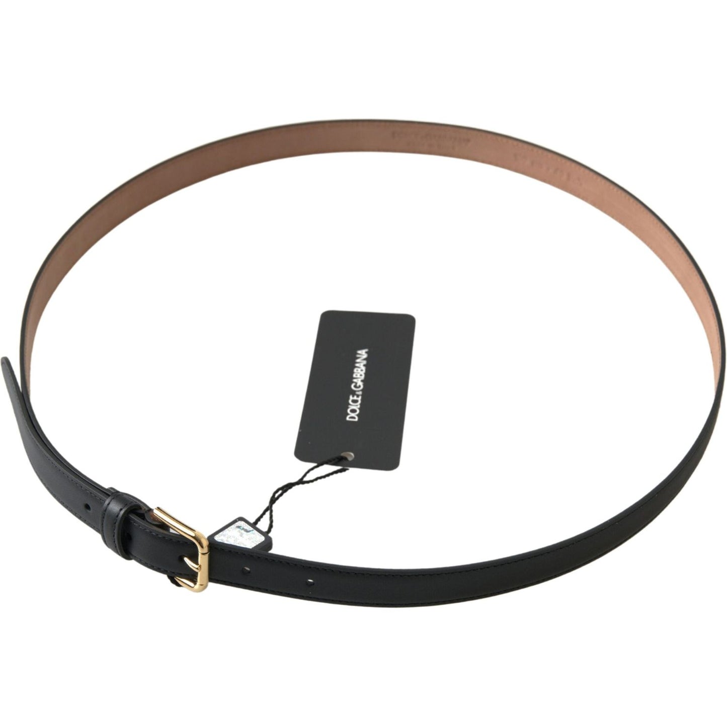 Dolce & Gabbana Elegant Italian Leather Belt with Metal Buckle Dolce & Gabbana Dark Slate Gray