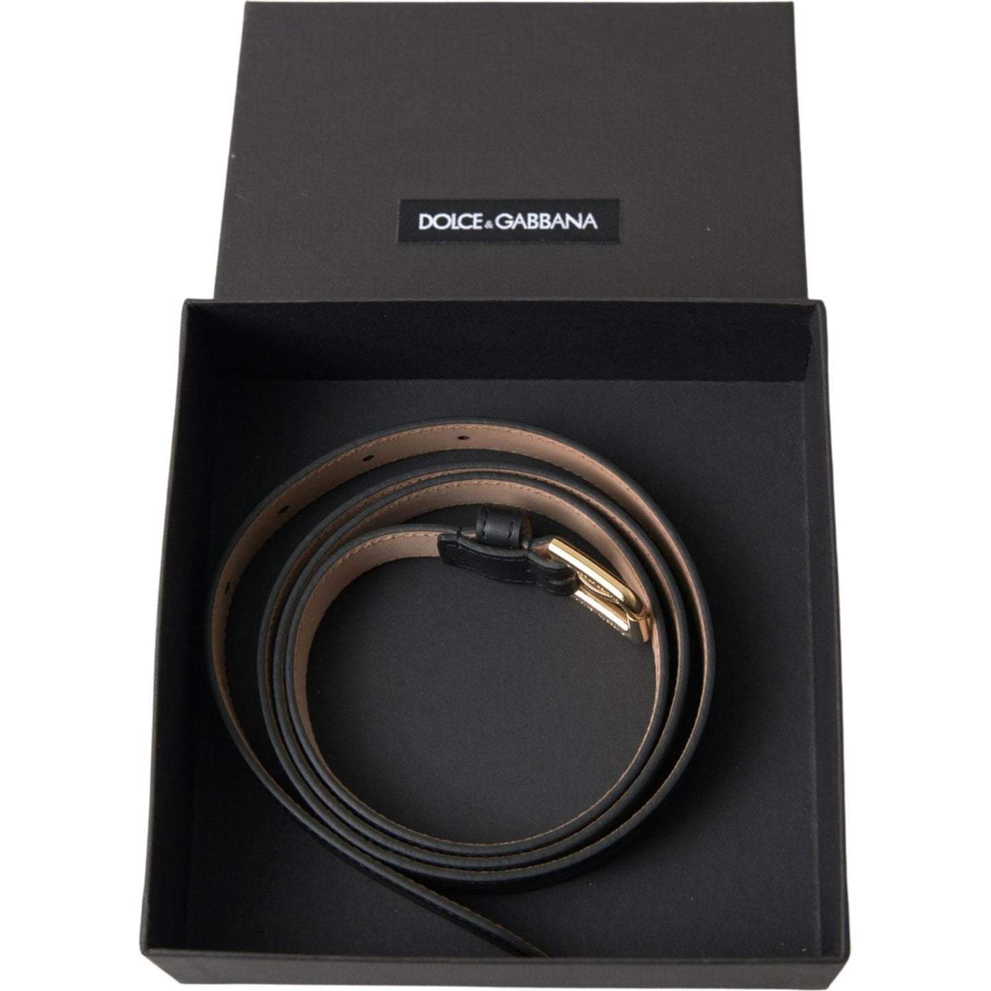 Dolce & Gabbana Elegant Italian Leather Belt with Metal Buckle Dolce & Gabbana Dark Slate Gray