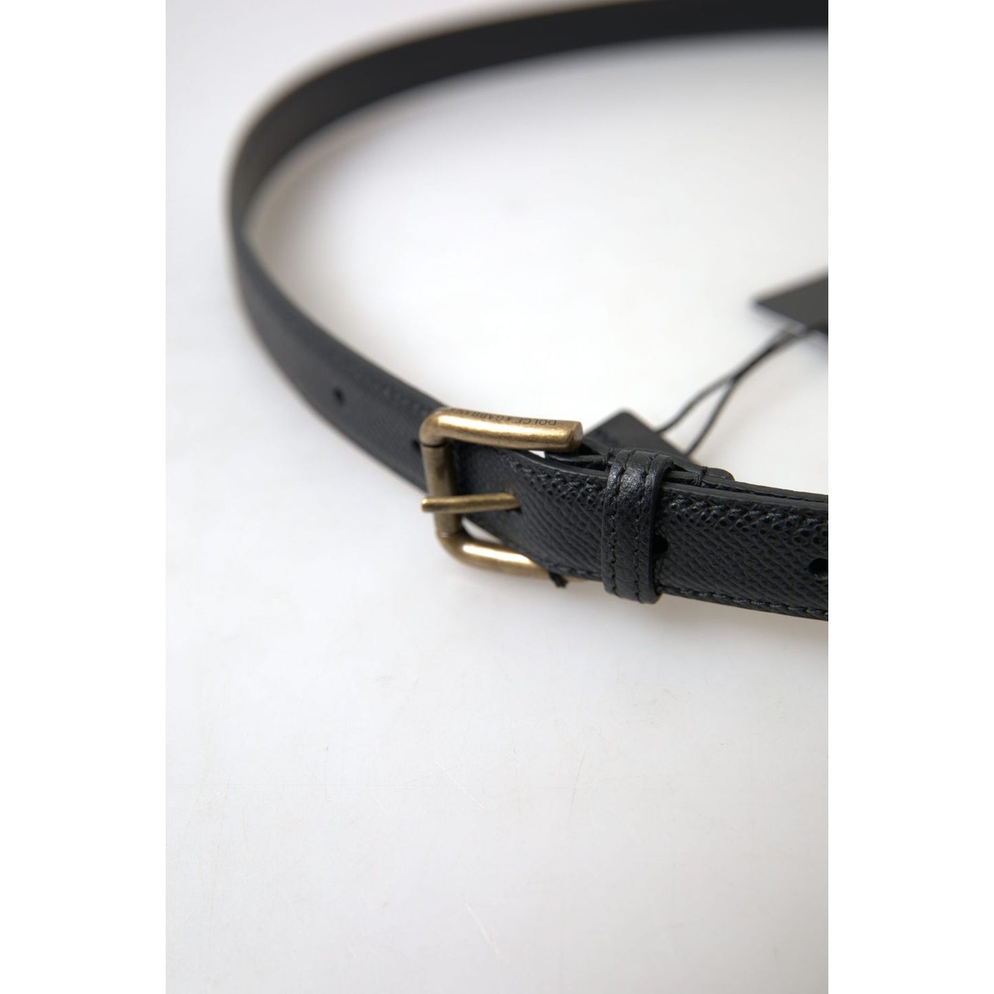 Dolce & Gabbana Elegant Black Italian Leather Belt Dolce & Gabbana Lavender