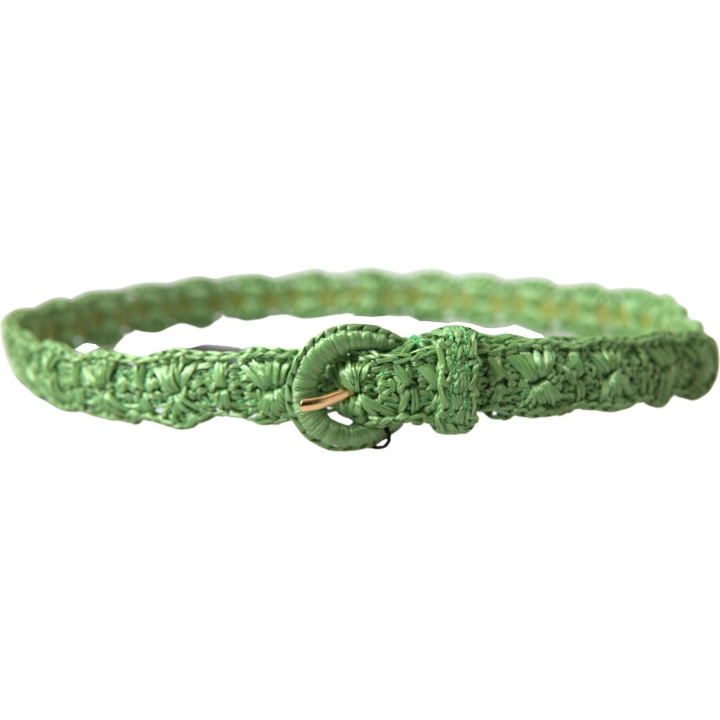 Dolce & Gabbana Elegant Green Viscose Belt with Metal Buckle Dolce & Gabbana Dim Gray