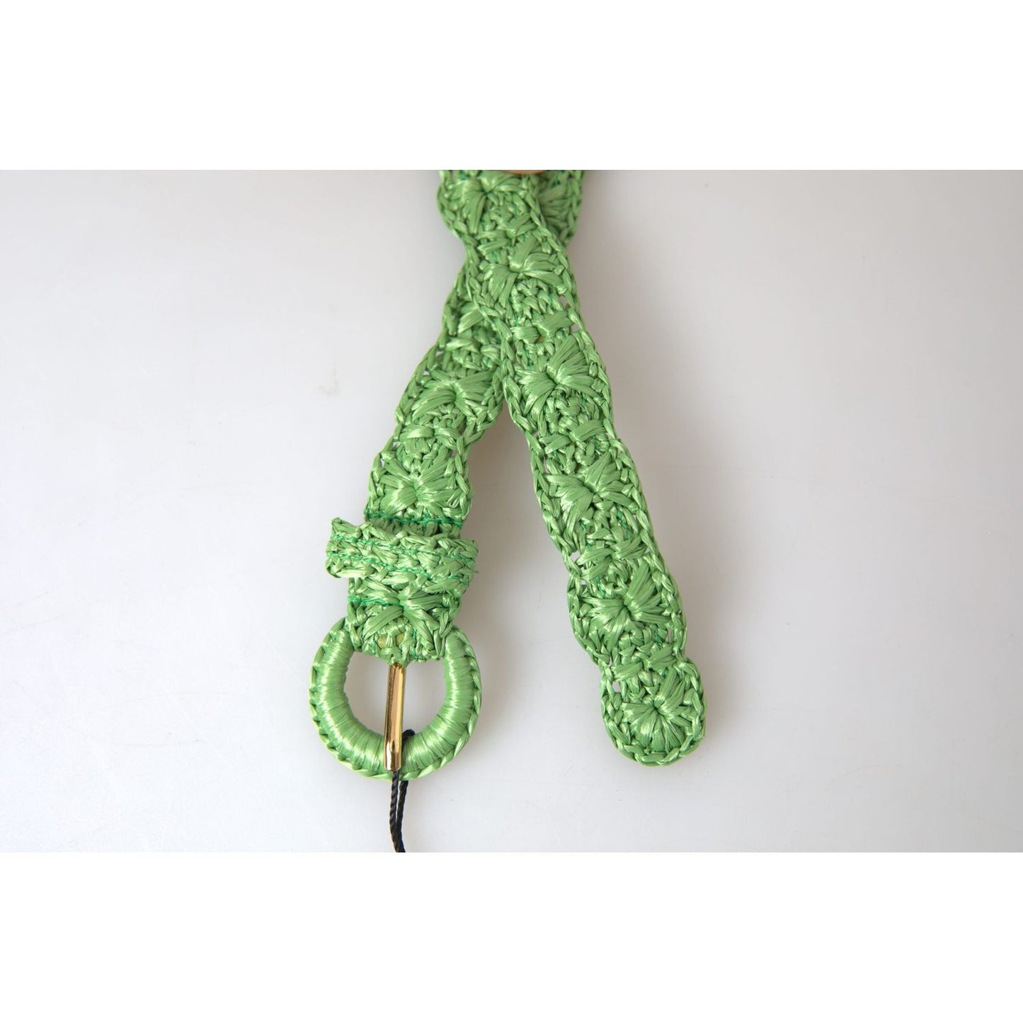 Dolce & Gabbana Elegant Green Viscose Belt with Metal Buckle Dolce & Gabbana Light Gray