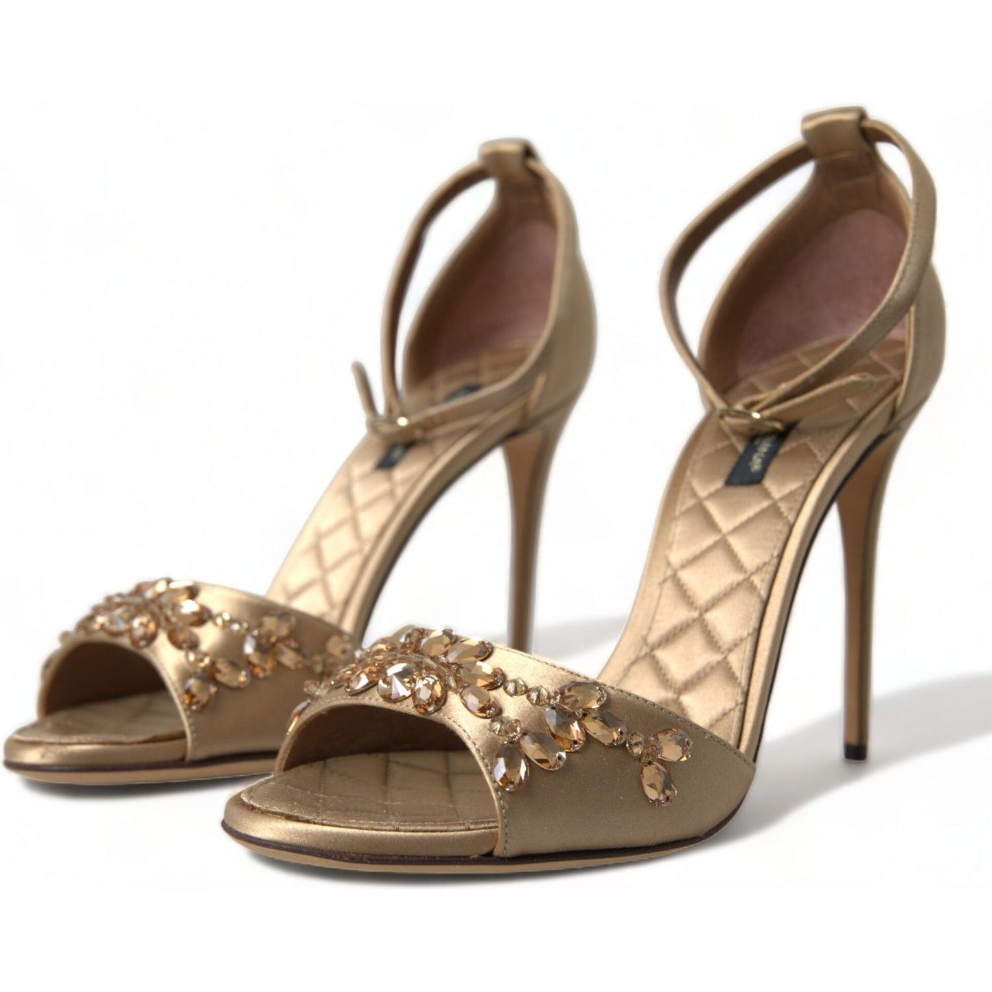 Dolce & Gabbana Crystal Embellished Heel Sandals Dolce & Gabbana Dim Gray