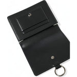 Dolce & Gabbana Black Leather Crystal Embellished Card Holder Wallet BAG1285