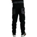 Dolce & Gabbana Black Gray slim Cotton Denim Jeans PAN74935-58
