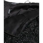 Dolce & Gabbana Black Crystal Handmade Knee Pencil Skirt GSD13659-42