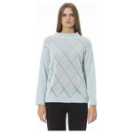 Baldinini Trend Light Blue Wool Women Sweater BA-23849-S