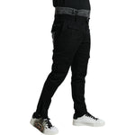 Dolce & Gabbana Black Gray Slim Cotton Denim Jeans Pants PAN74934-52