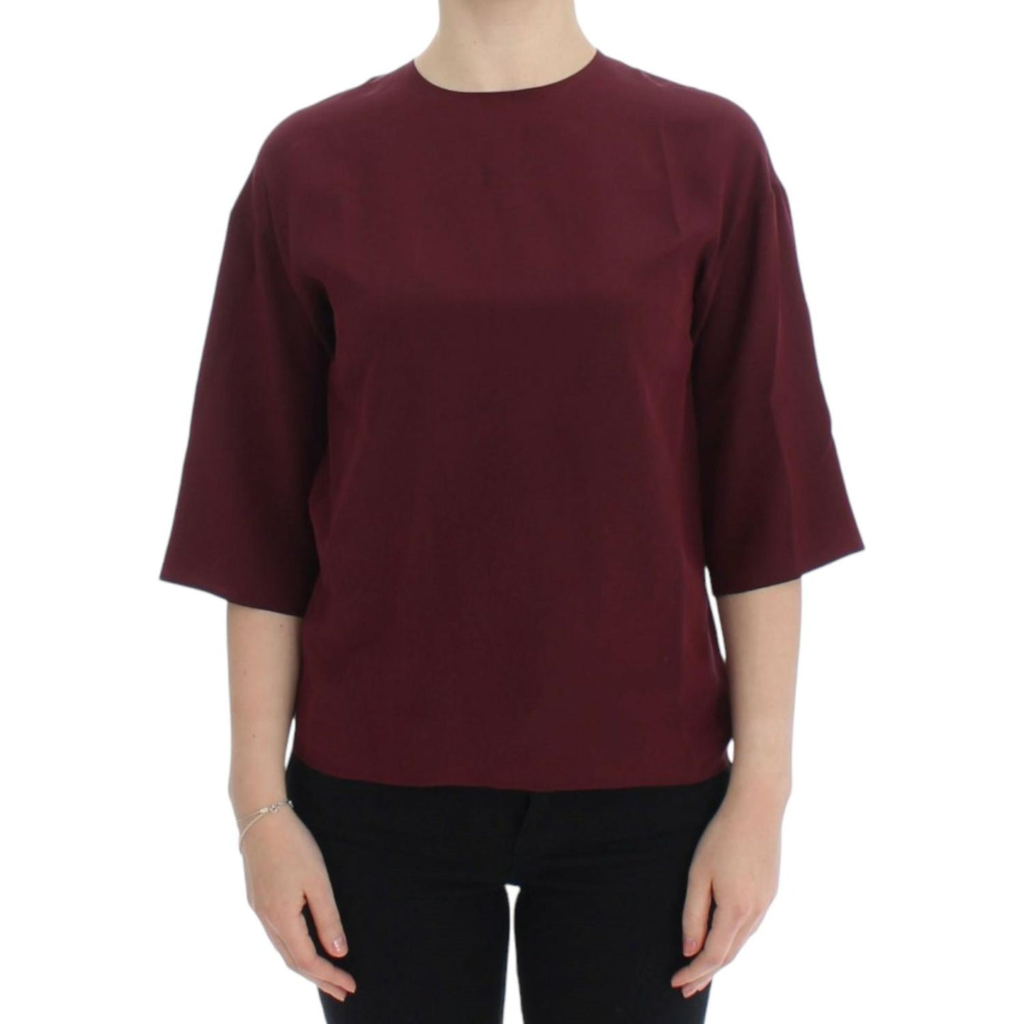 Dolce & Gabbana Enchanted Sicilian Silk Top Dolce & Gabbana Dark Slate Gray