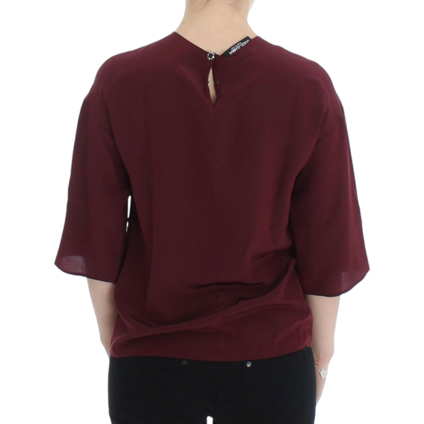 Dolce & Gabbana Enchanted Sicilian Silk Top Dolce & Gabbana Dark Slate Gray