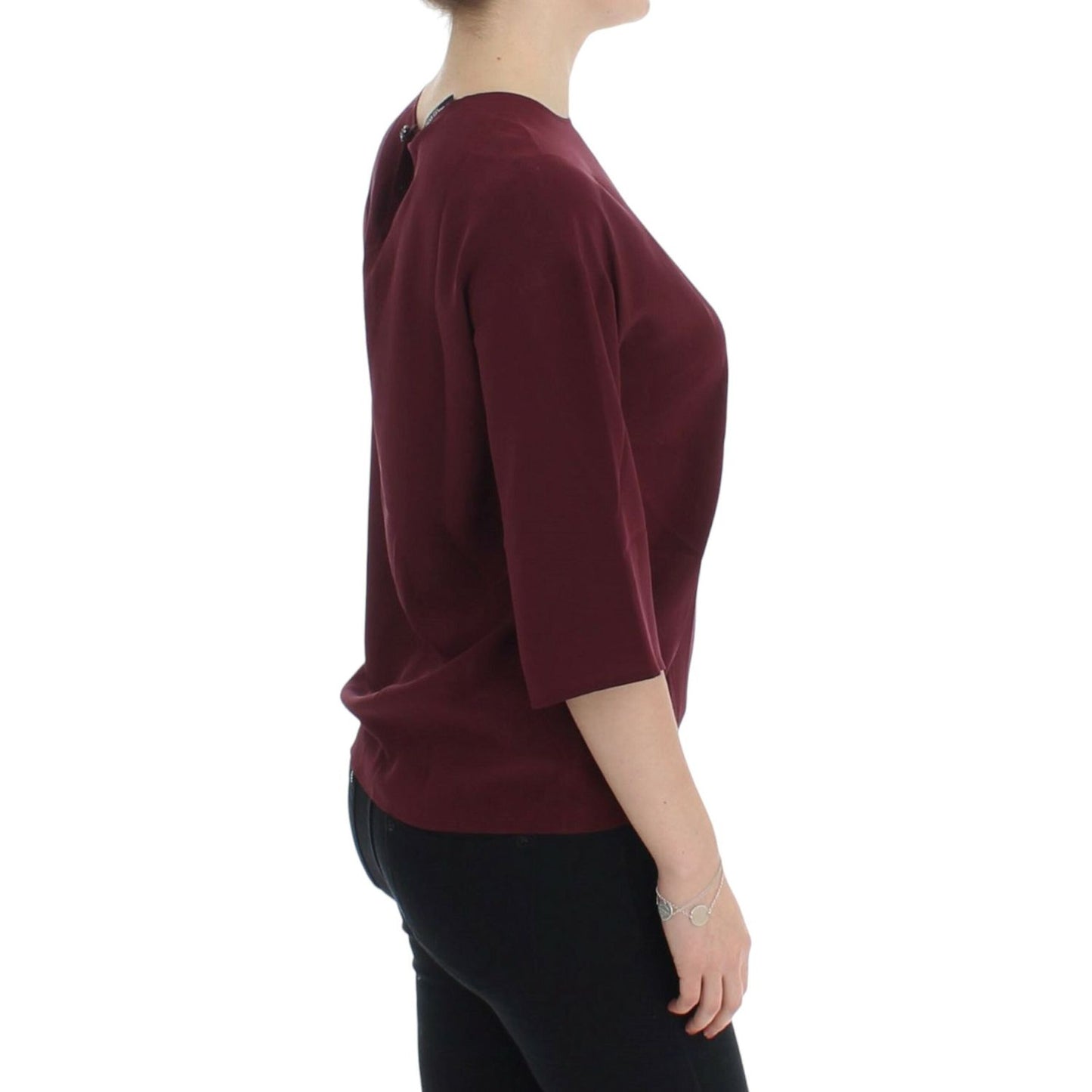 Dolce & Gabbana Enchanted Sicilian Silk Top Dolce & Gabbana Dark Slate Gray