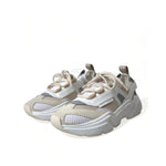 Dolce & Gabbana Beige White Daymaster Low Top Leather Sneakers Shoes LA10679-39