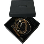 Dolce & Gabbana Blue Braided Gold Brass Chain Waist Belt WMB315-XL