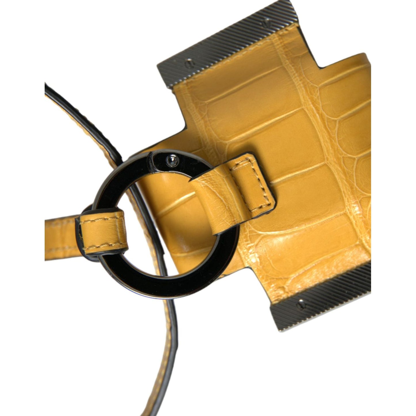 Dolce & Gabbana Exquisite Alligator Leather Key Holder Dolce & Gabbana Goldenrod