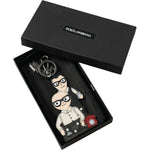 Dolce & Gabbana Leather Dominico Stefano #DGFAMILY Logo Badge Keychain SMY101350