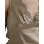 Dolce & Gabbana Elegant V-Neck Sleeveless Lace Trim Top Dolce & Gabbana Dim Gray