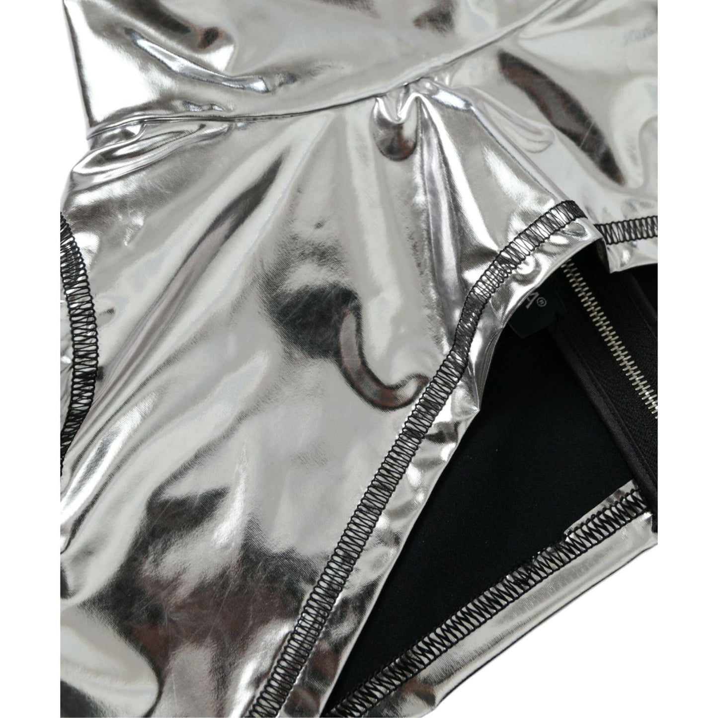 Dolce & Gabbana Silver Elegance Top with Zipper Closure Dolce & Gabbana Dark Gray