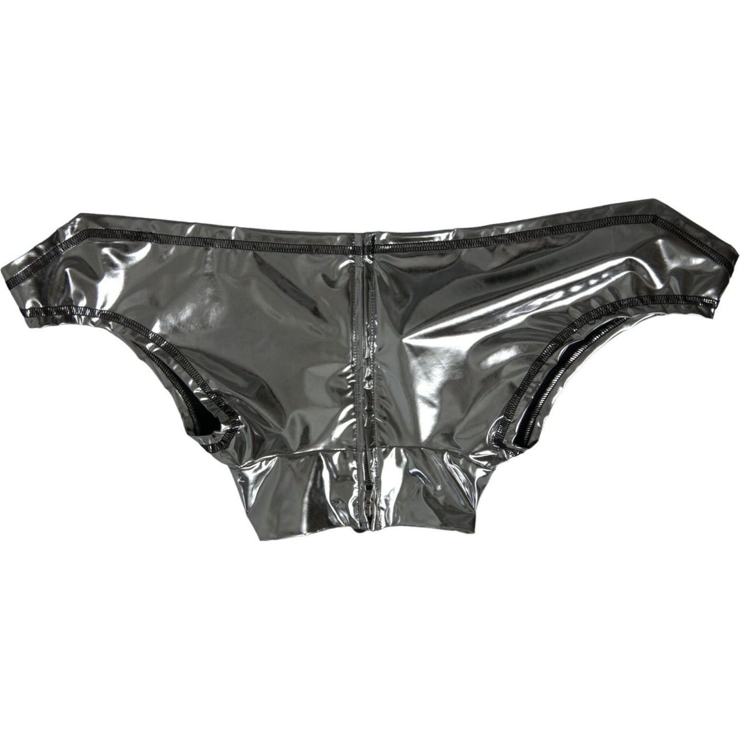Dolce & Gabbana Silver Elegance Top with Zipper Closure Dolce & Gabbana Dark Slate Gray