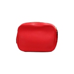 Burberry Small Branded Bright Red Grainy Leather Camera Crossbody Bag 35029