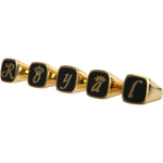Dolce & Gabbana Gold Brass ROYAL Enamel Set of 5 Ring SMY101388