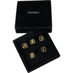 Dolce & Gabbana Gold Brass ROYAL Enamel Set of 5 Ring SMY101388