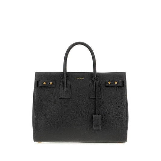 Saint Laurent Black Calf Leather Sac De Jour Handbag