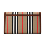 Burberry Hannah Icon Stripe Archive Tan E-Canvas Leather Wallet Crossbody Bag 89857