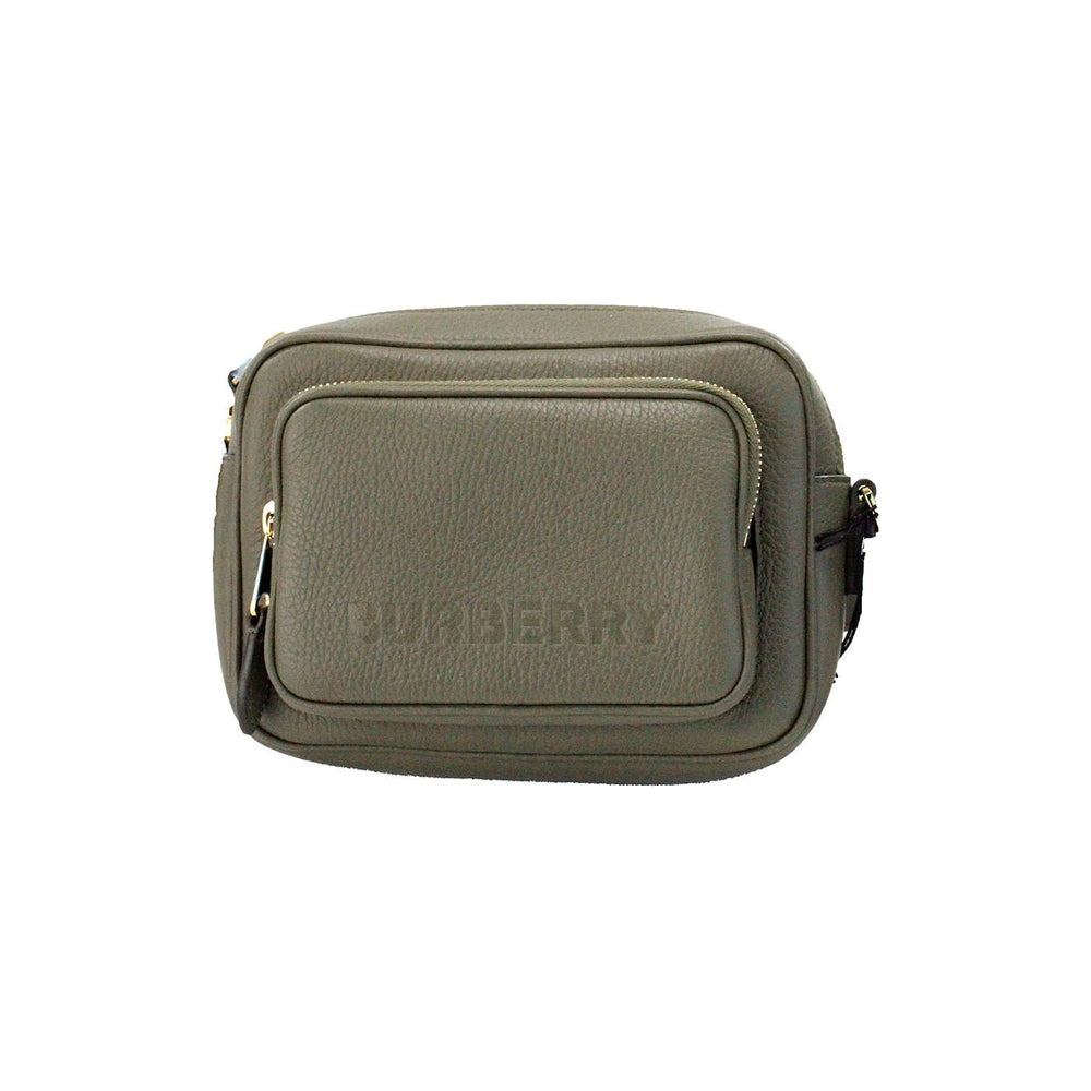 Burberry Small Branded Dark Fern Green Grainy Leather Camera Crossbody Bag 56002