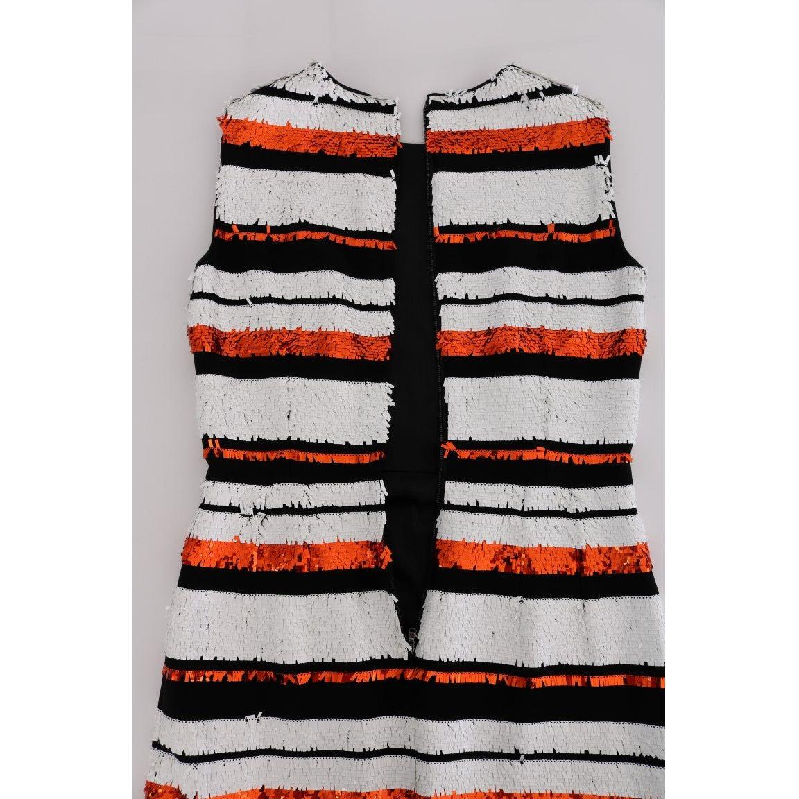 Dolce & Gabbana Sleeveless Striped Sheath Dress Dolce & Gabbana Gray