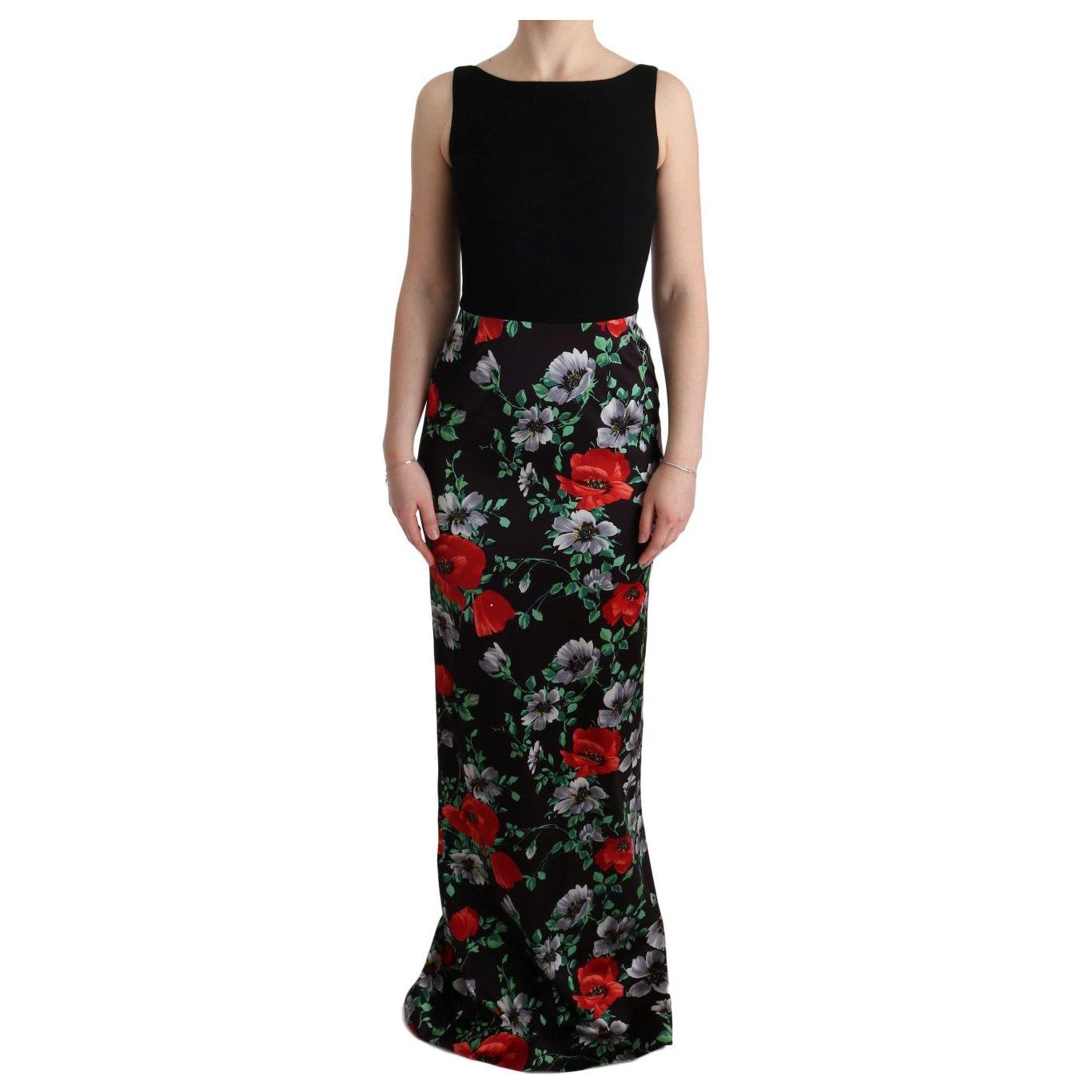 Dolce & Gabbana Elegant Floral Sheath Gown Dolce & Gabbana Rosy Brown