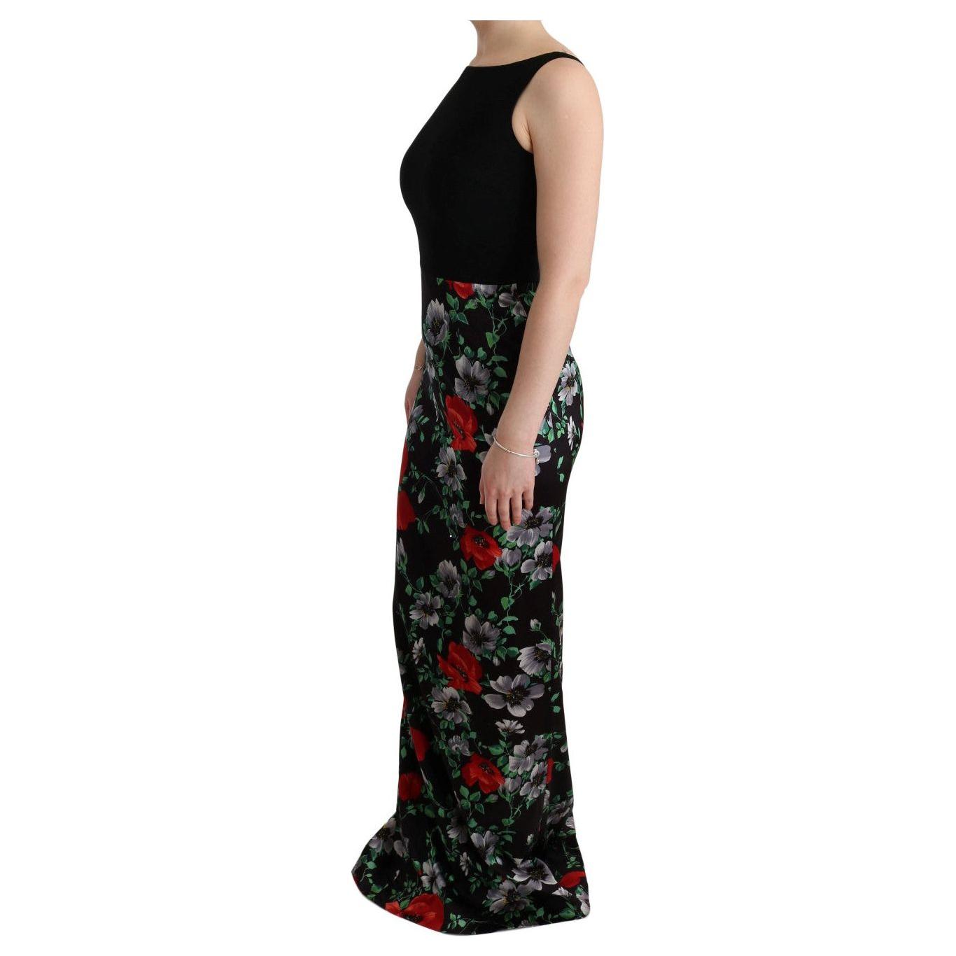 Dolce & Gabbana Elegant Floral Sheath Gown Dolce & Gabbana Tan