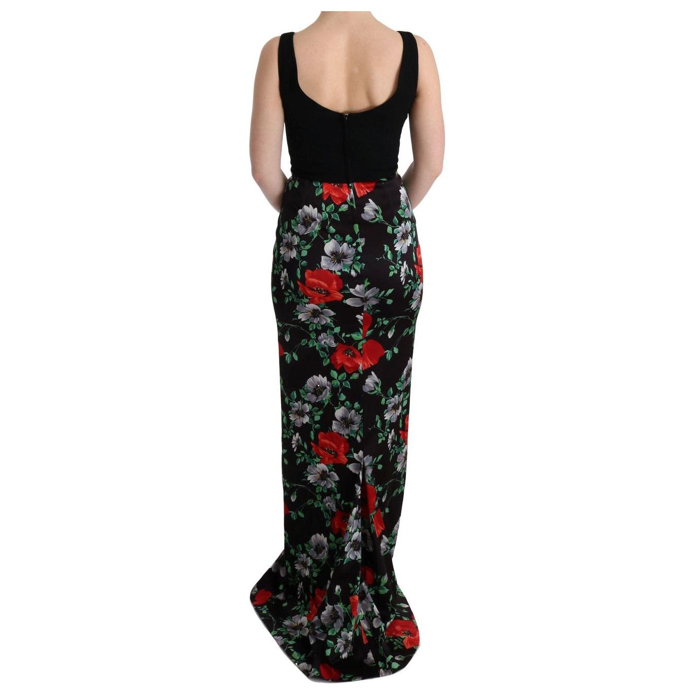 Dolce & Gabbana Elegant Floral Sheath Gown Dolce & Gabbana Tan