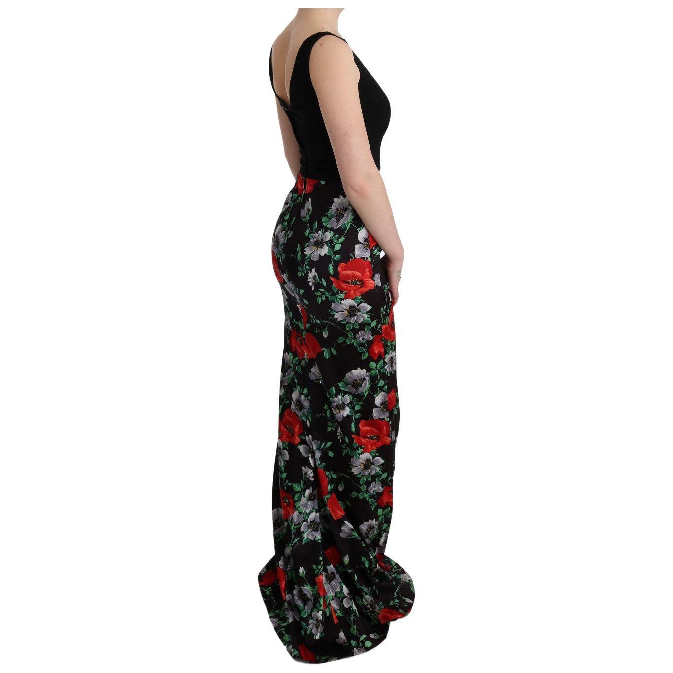 Dolce & Gabbana Elegant Floral Sheath Gown Dolce & Gabbana Rosy Brown