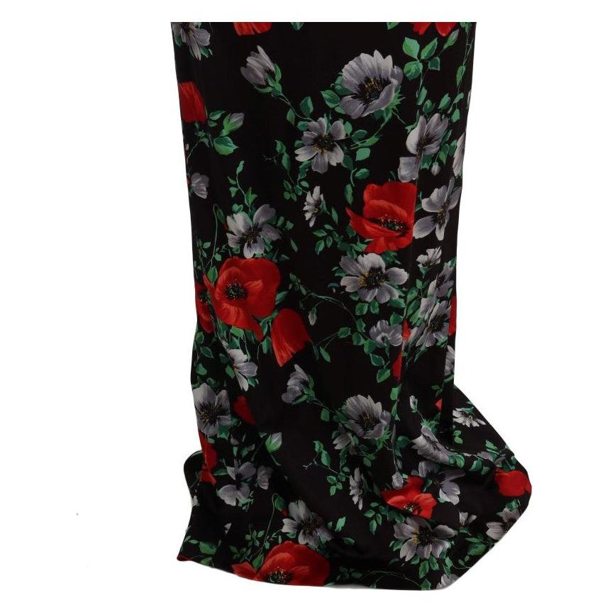 Dolce & Gabbana Elegant Floral Sheath Gown Dolce & Gabbana Black