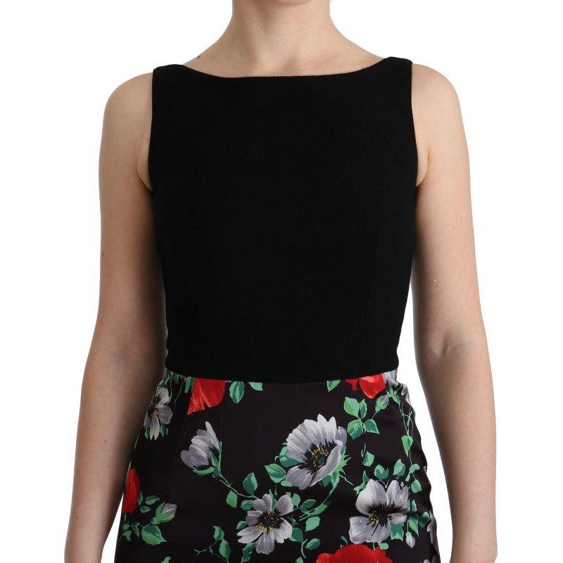 Dolce & Gabbana Elegant Floral Sheath Gown Dolce & Gabbana Black