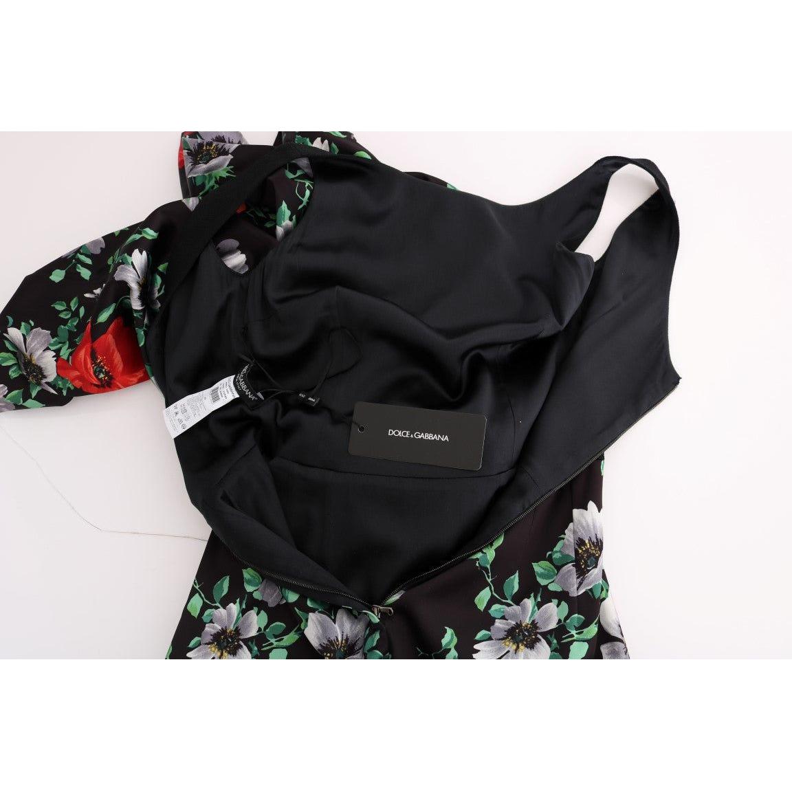 Dolce & Gabbana Elegant Floral Sheath Gown Dolce & Gabbana Black