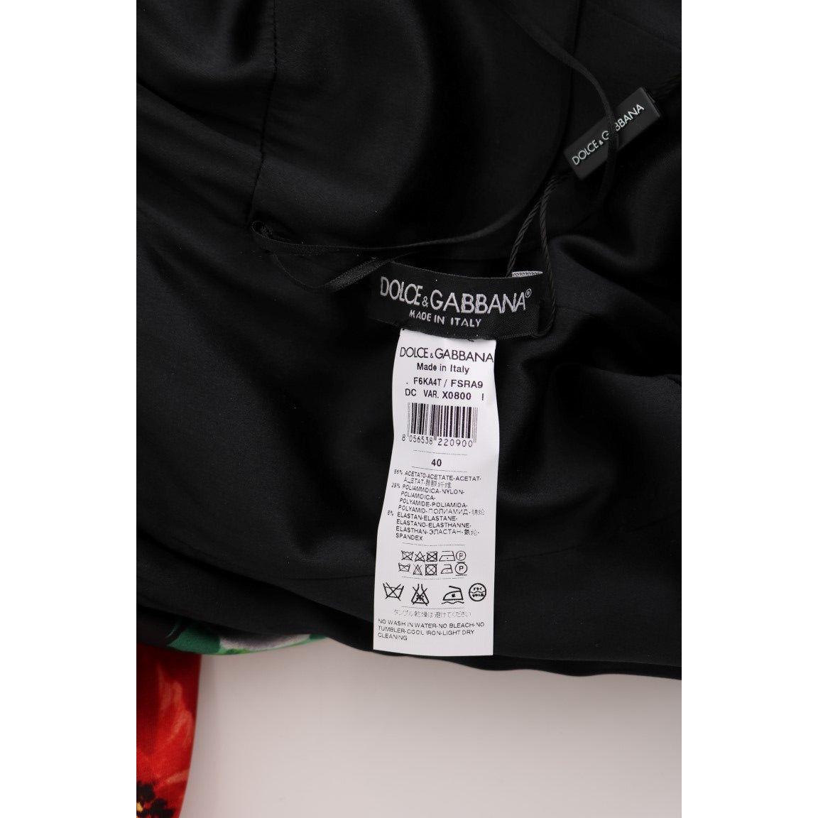 Dolce & Gabbana Elegant Floral Sheath Gown Dolce & Gabbana Black