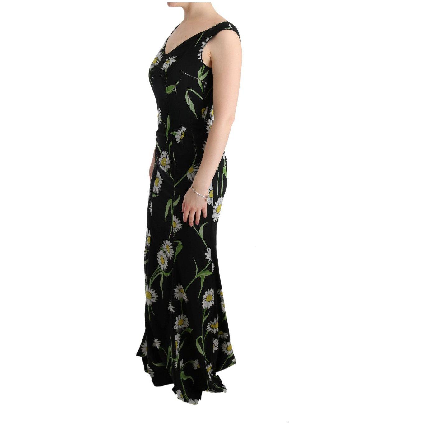 Dolce & Gabbana Sunflower Print Full Length Sheath Dress Dolce & Gabbana Black
