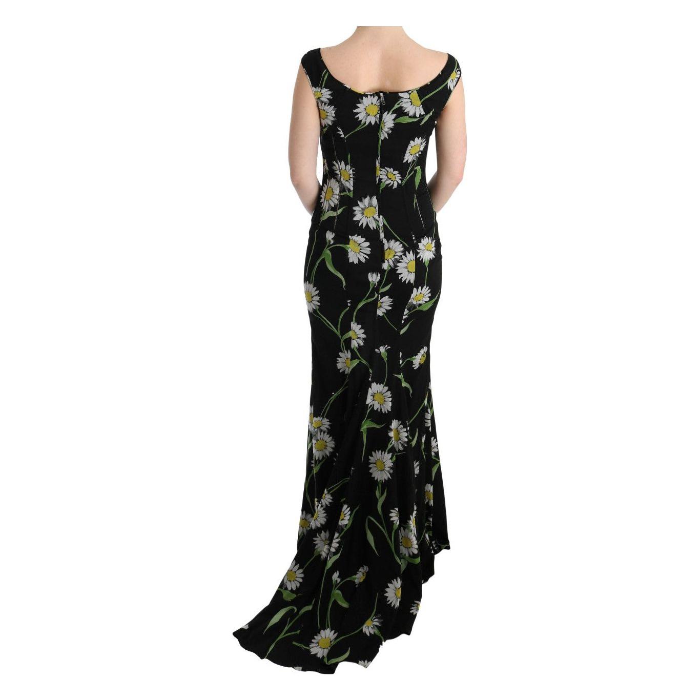 Dolce & Gabbana Sunflower Print Full Length Sheath Dress Dolce & Gabbana Tan