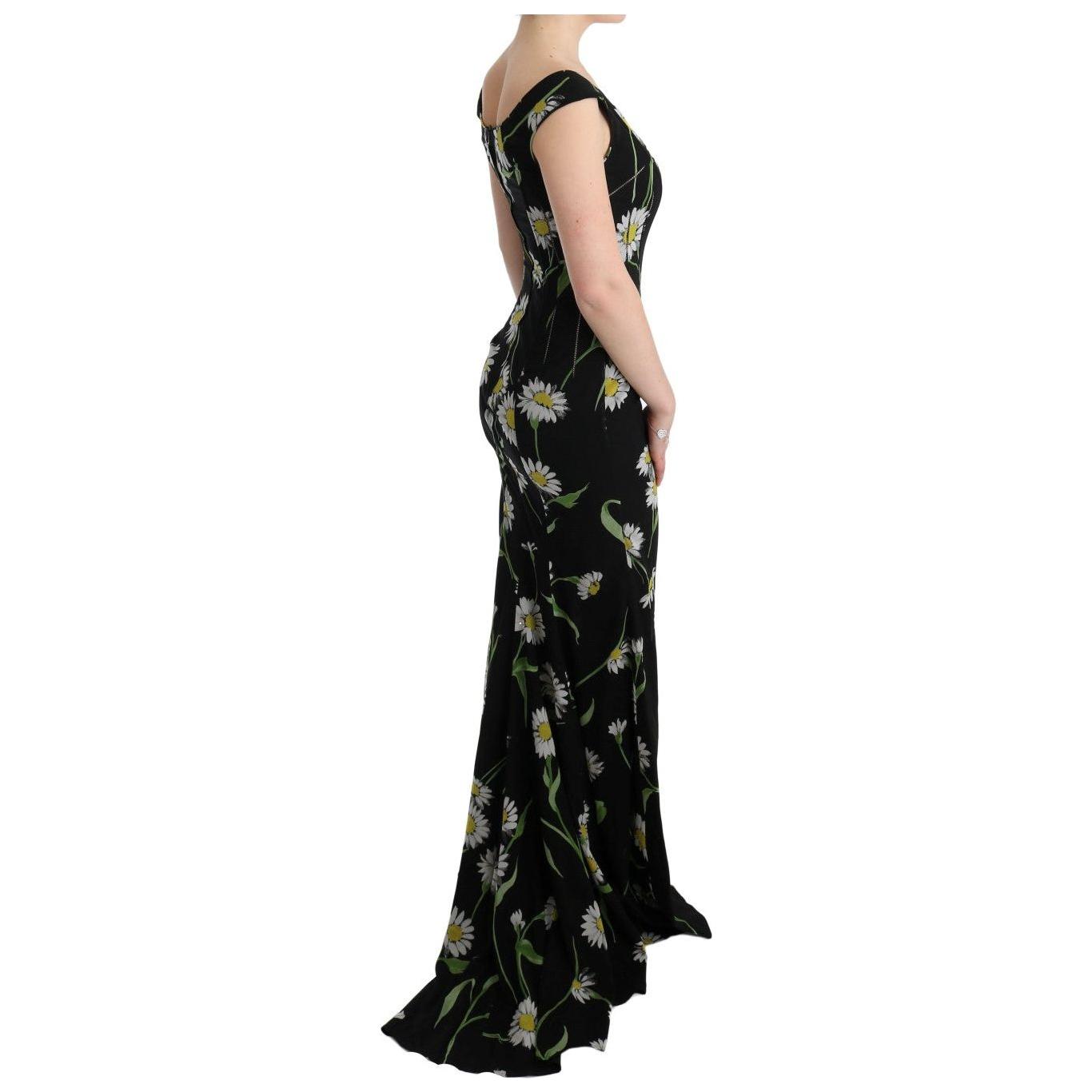 Dolce & Gabbana Sunflower Print Full Length Sheath Dress Dolce & Gabbana Tan