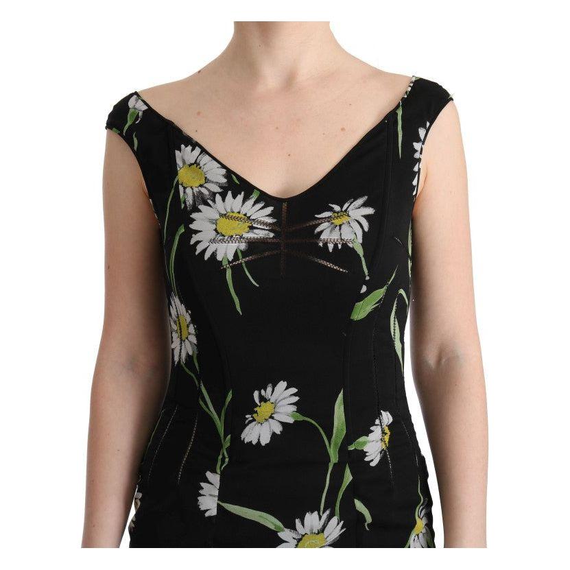 Dolce & Gabbana Sunflower Print Full Length Sheath Dress Dolce & Gabbana Tan
