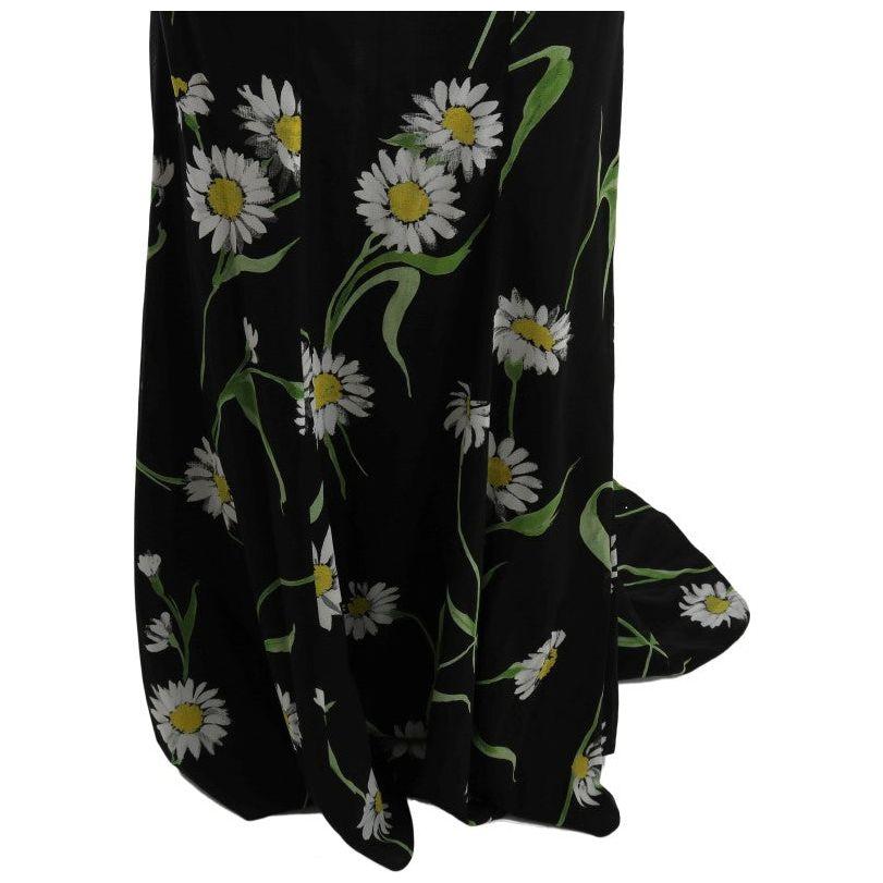 Dolce & Gabbana Sunflower Print Full Length Sheath Dress Dolce & Gabbana Black