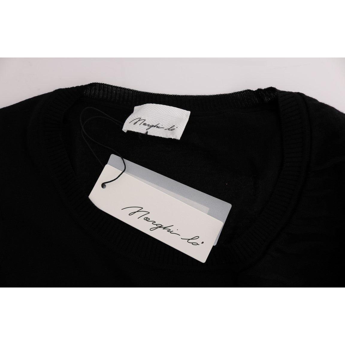 MARGHI LO' Elegant Black Lana Wool Top MARGHI LO' Black