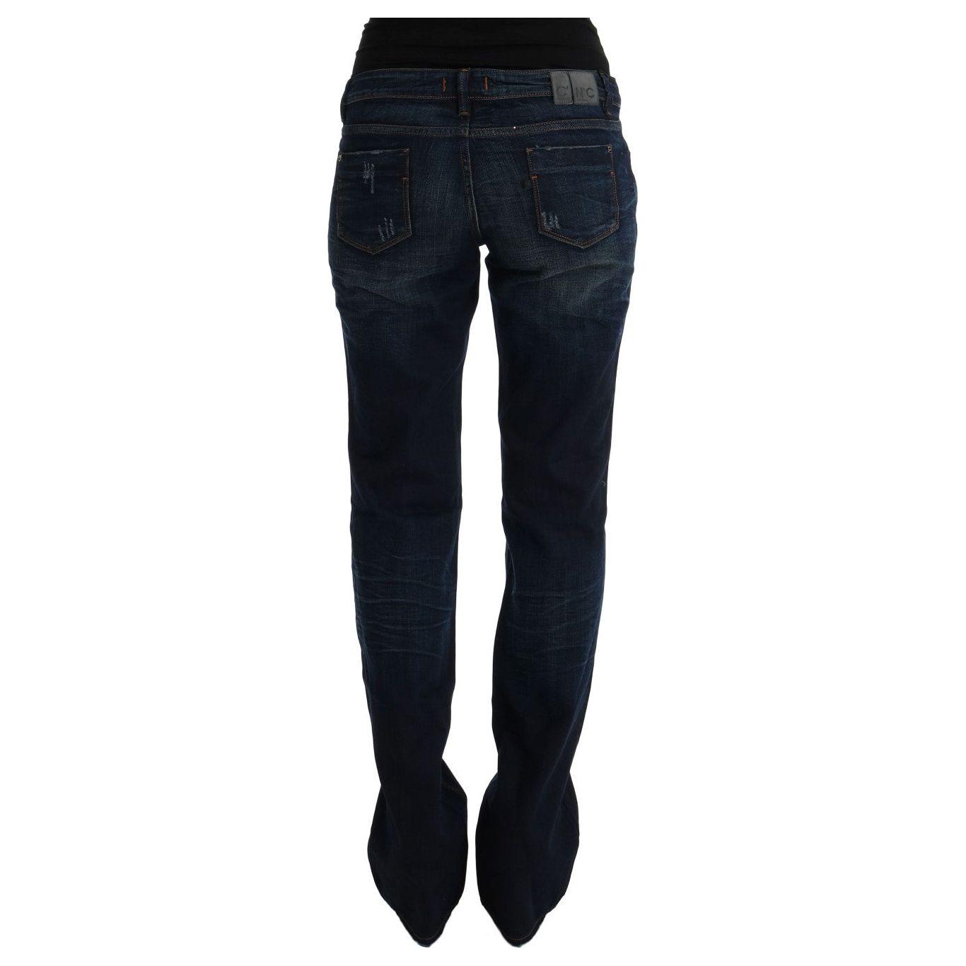 Costume National Elegant Blue Regular Fit Cotton Jeans Jeans & Pants Costume National Black