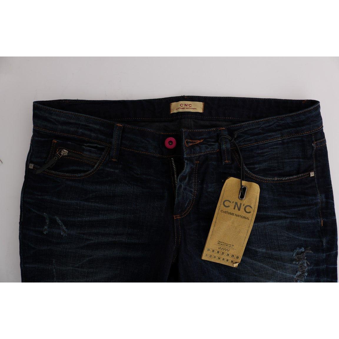 Costume National Elegant Blue Regular Fit Cotton Jeans Jeans & Pants Costume National Black