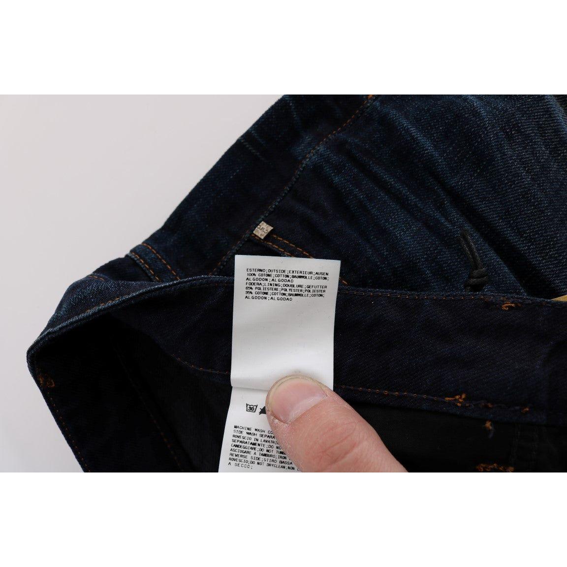 Costume National Elegant Blue Regular Fit Cotton Jeans Jeans & Pants Costume National Black