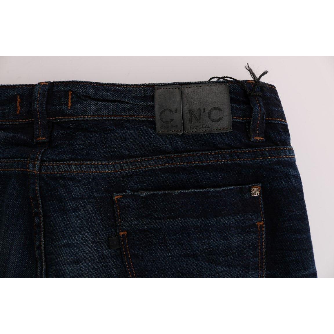 Costume National Elegant Blue Regular Fit Cotton Jeans Jeans & Pants Costume National Light Gray