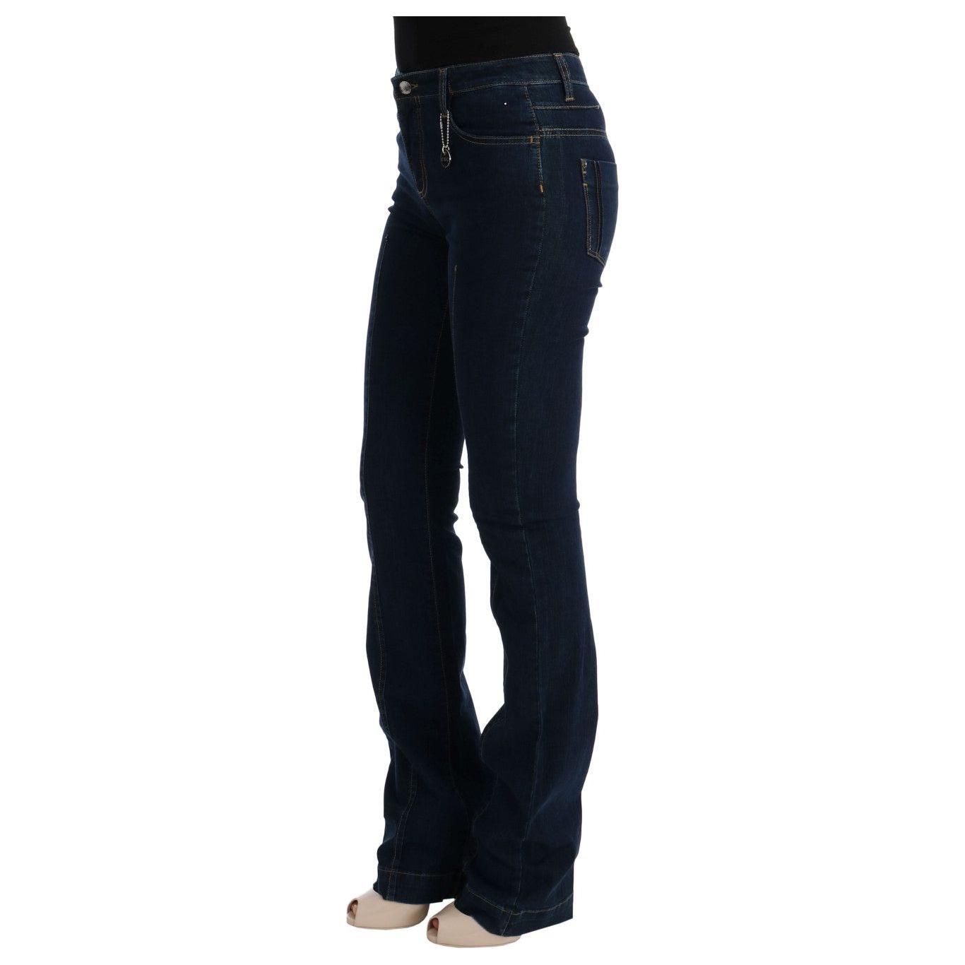 Costume National Chic Flared Cotton Jeans in Blue Jeans & Pants Costume National Black