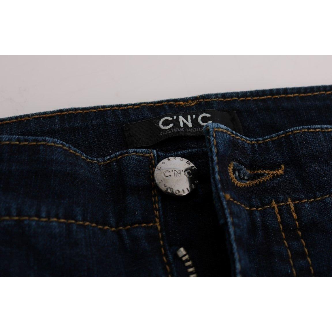 Costume National Chic Flared Cotton Jeans in Blue Jeans & Pants Costume National Gray