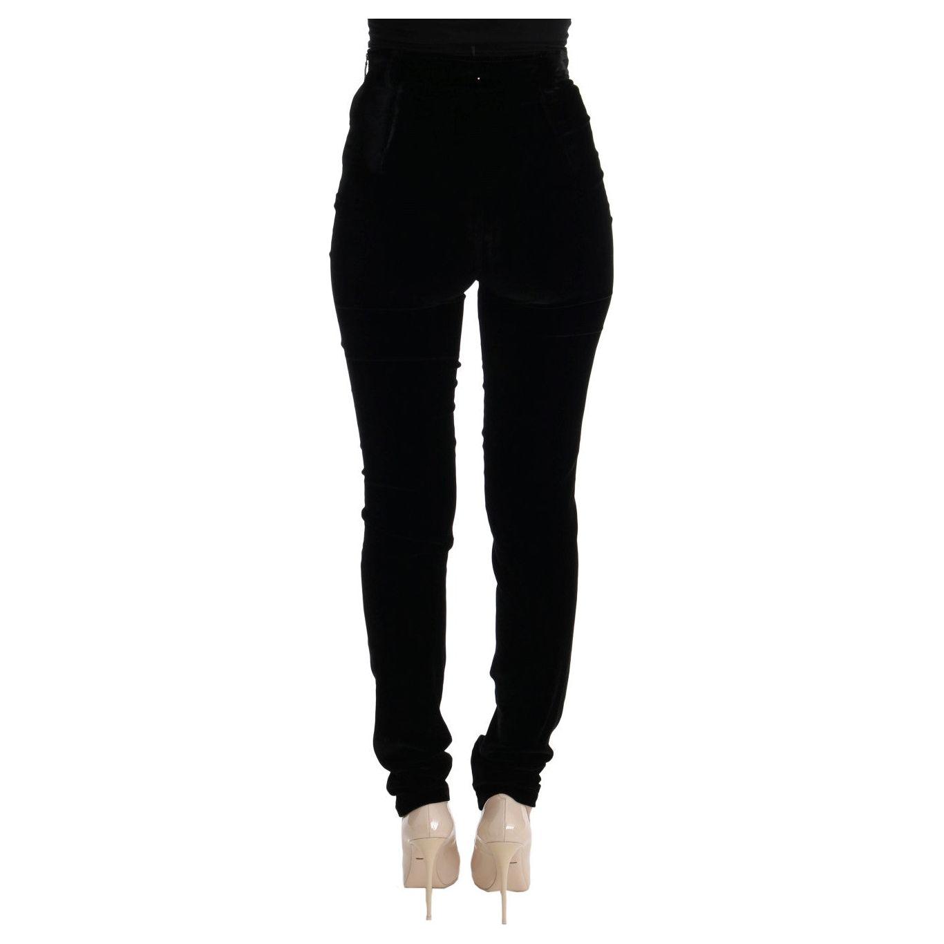Ermanno Scervino Sleek High-Waist Black Trousers Jeans & Pants Ermanno Scervino Black