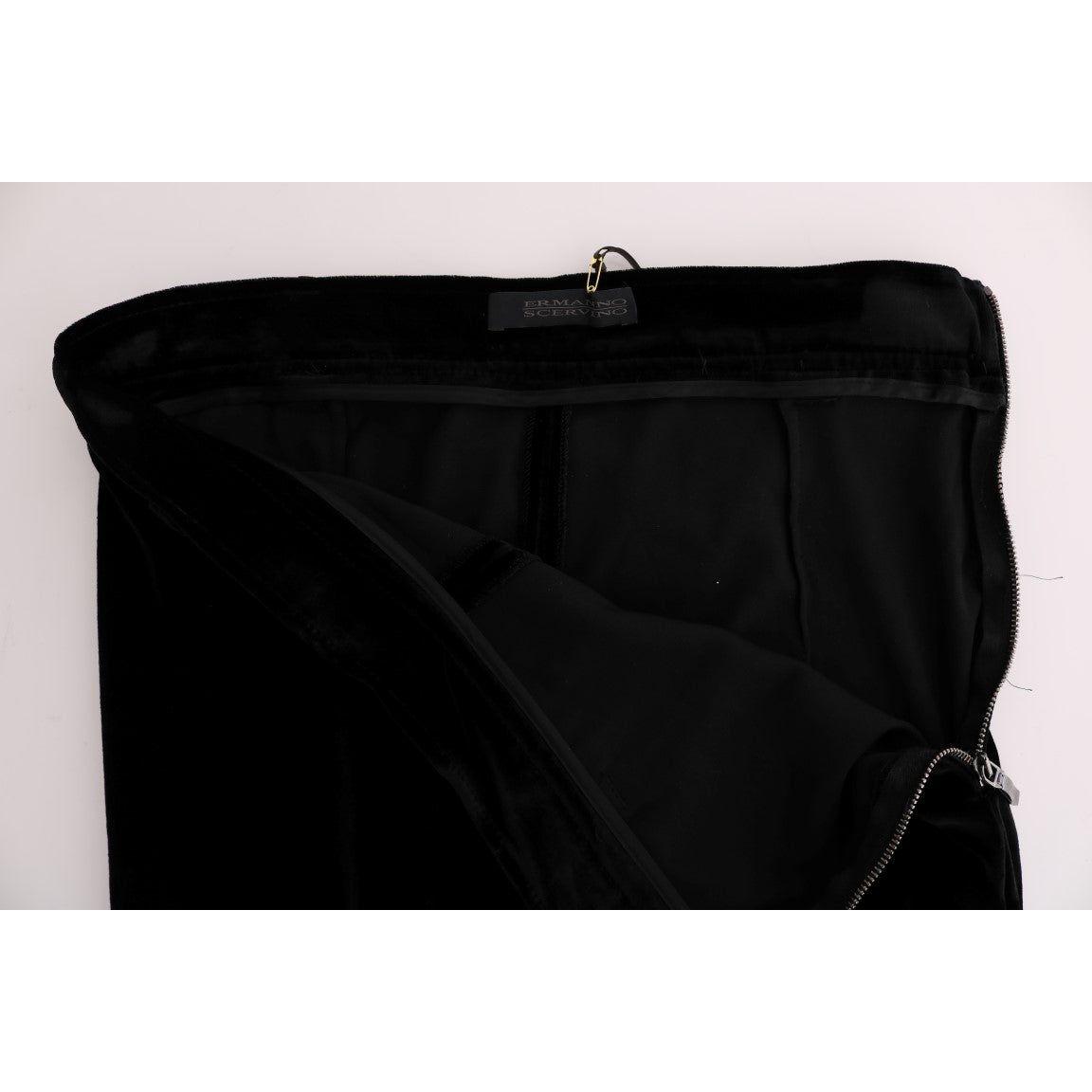 Ermanno Scervino Sleek High-Waist Black Trousers Jeans & Pants Ermanno Scervino Black